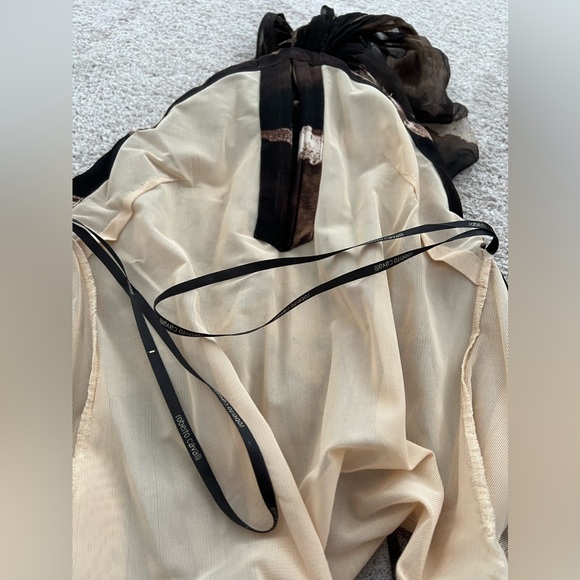 Roberto Cavalli Silk Animal Print Halter Gown with Snake Brooch – Size XS - Picture 11 of 17